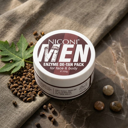 Niconi Men Enzyme De-Tan Pack For Face & Body (300g)