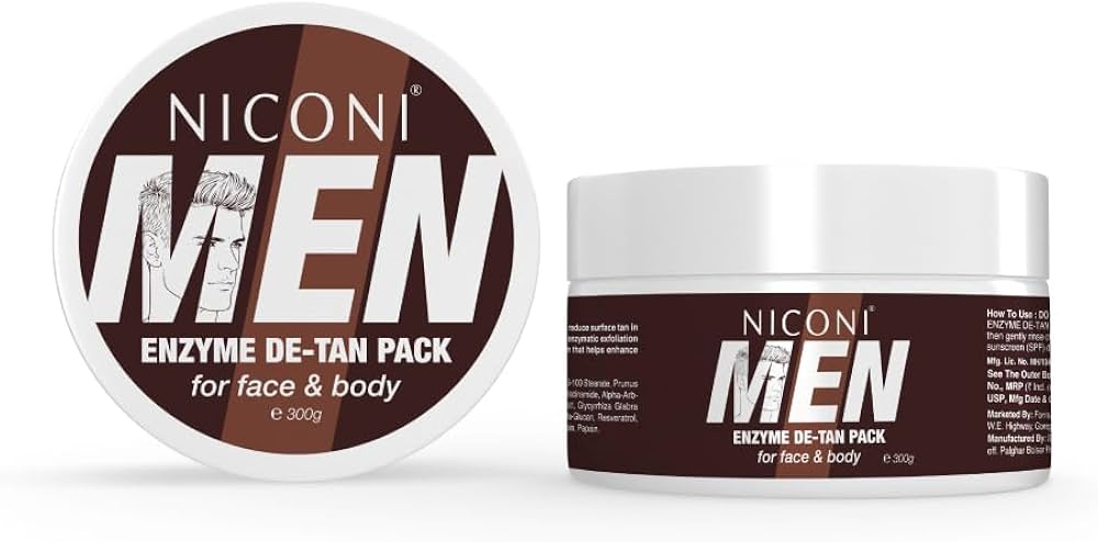 Niconi Men Enzyme De-Tan Pack For Face & Body (300g)