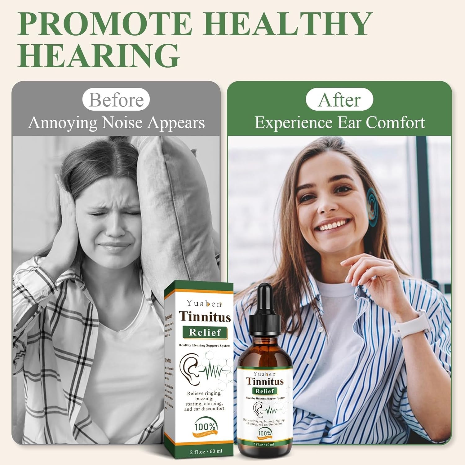 Yuaben Tinnitus Relief Drops | Healthy Hearing Support System |
