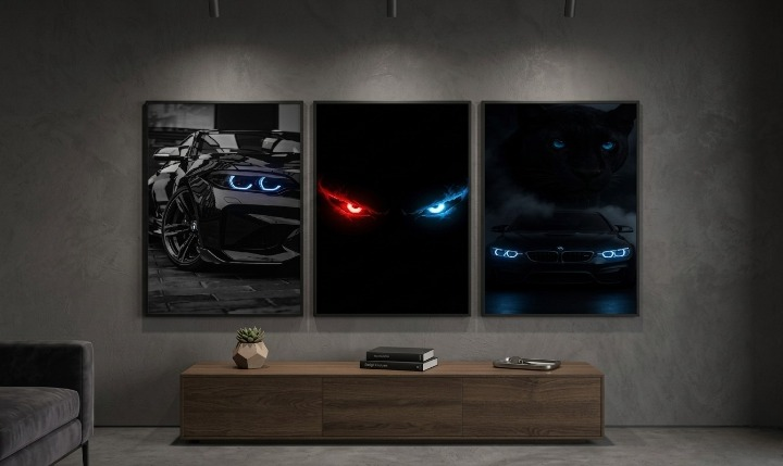 Supercar & Dark Aesthetic Neon Wooden Wall Art