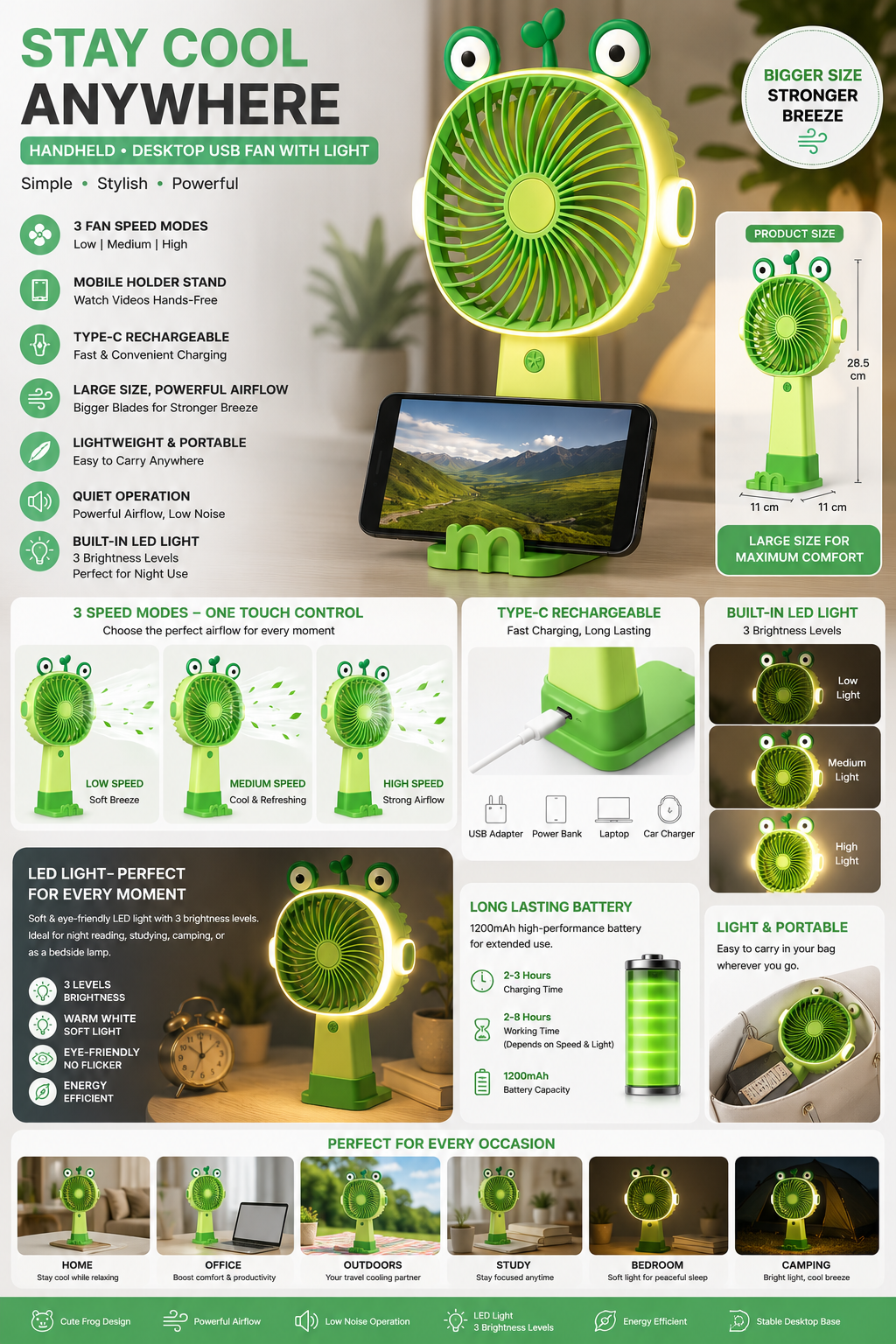 Rechargeable Mini Handheld Portable Fan ( Mix Design)
