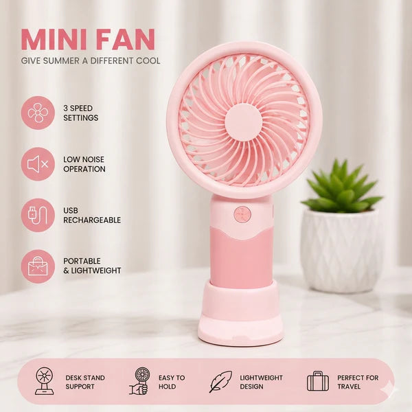 Rechargeable Mini Handheld Portable Fan ( Mix Design)