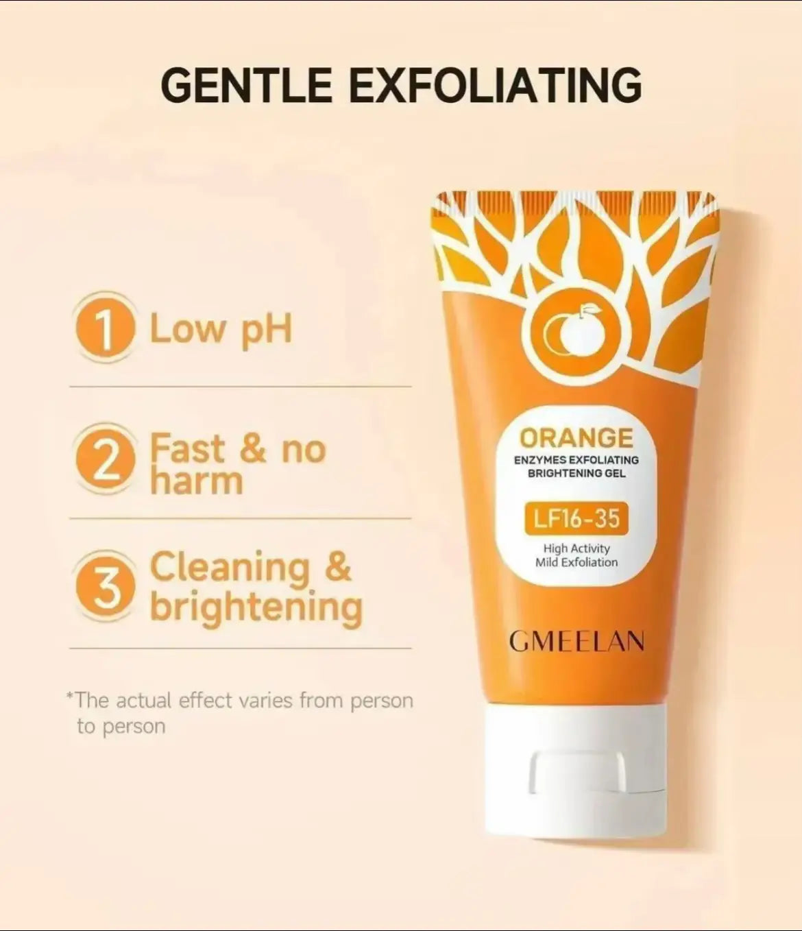 orange enzymes exfoliating brightening gel