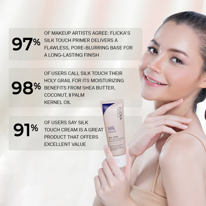 Flicka Silk Touch 3-in-1 Primer Moisturizer with SPF | Pore Blurring | Flicka Cosmetics