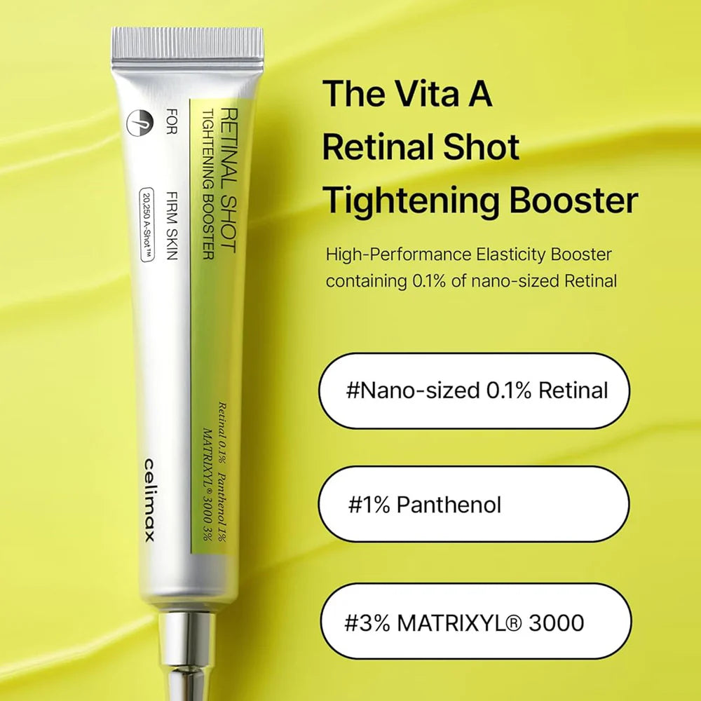 Celimax The Vita A Retinal Shot Tightening Booster – 0.1% Retinal, Matryxyl 3% | Pore Minimizer, Anti-Wrinkle, Firming Booster| 30ml